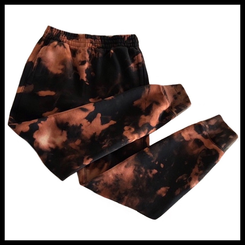 🆕 Custom Made, Reverse Tie Dye, Black Sweatpants